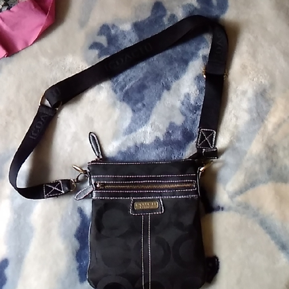 Coach Black Crossbody Bag with Logo Strap
